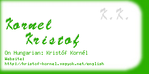 kornel kristof business card