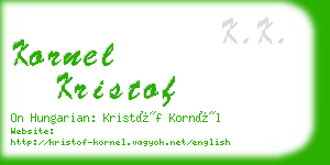 kornel kristof business card